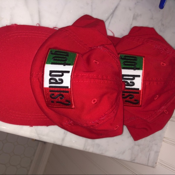 2 Italian style “ got balls? “ distressed hat RED - Picture 3 of 4